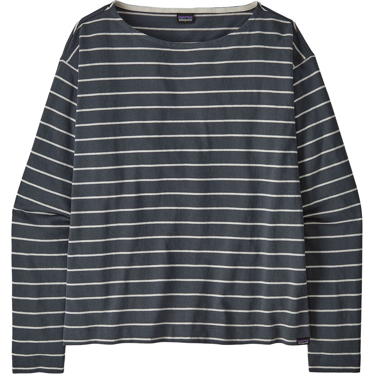 Image of Patagonia Long-Sleeve Mariner Top - Women's Boat Stripe/Smolder Blue, M