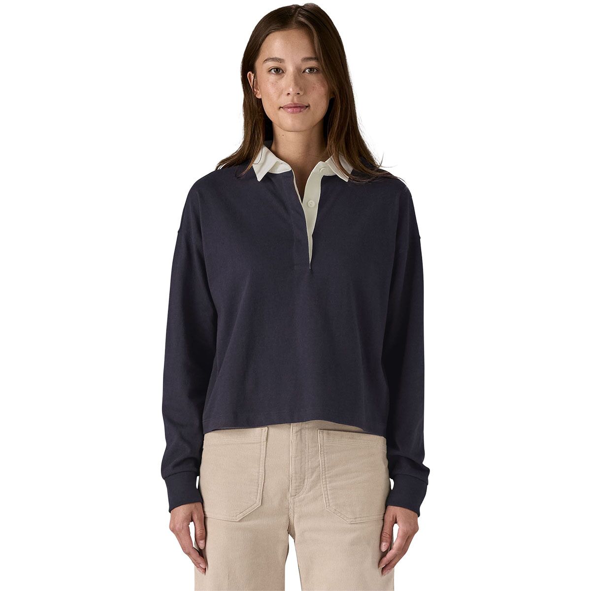 Patagonia Patagonia Long-Sleeve Rugby Shirt - Women's Wide Stripe: Old Growth Green, S