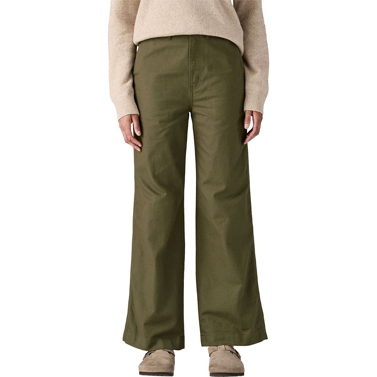 Image of Patagonia Point Reyes Canvas Wide Leg Pant - Women's Basin Green, 0