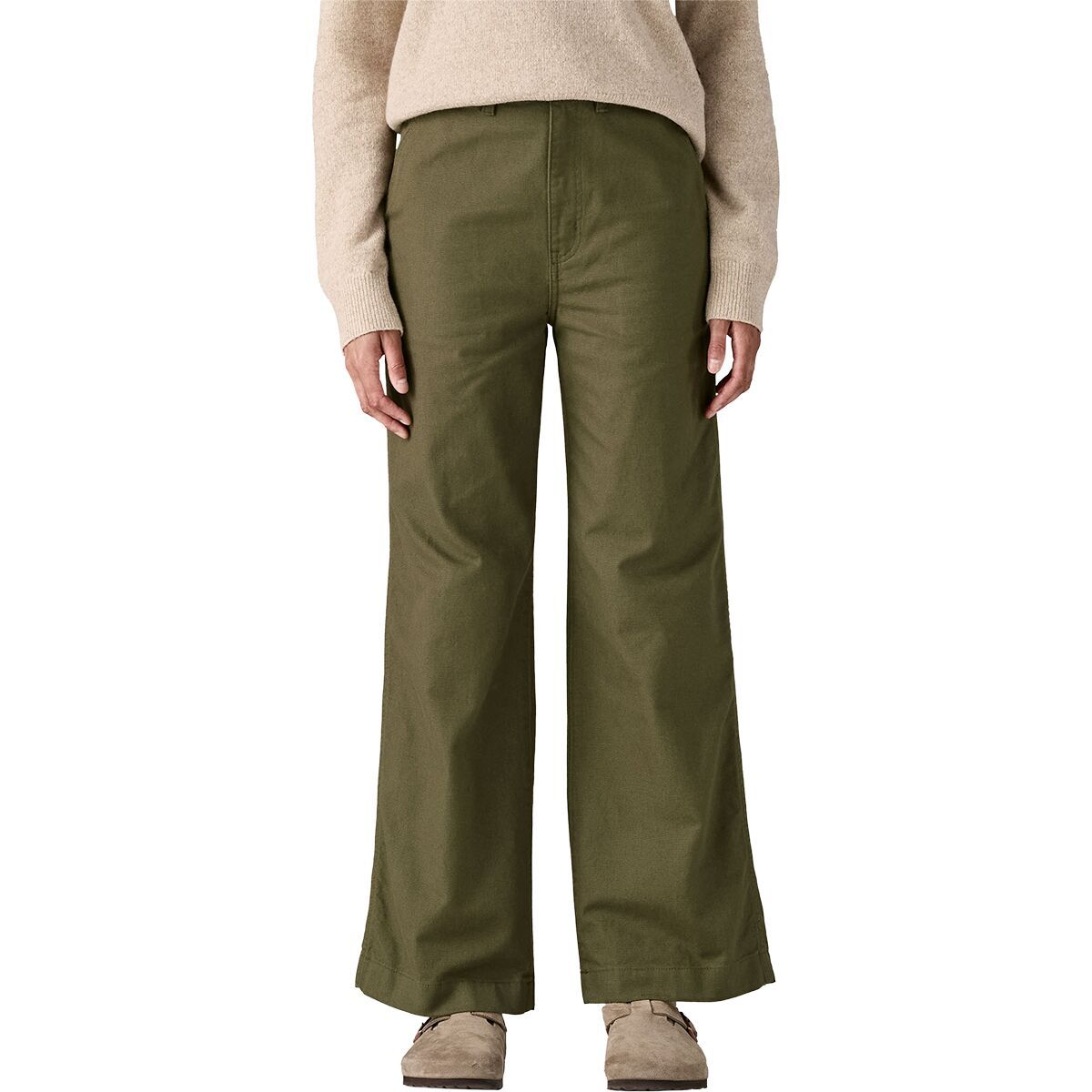 Image of Patagonia Point Reyes Canvas Wide Leg Pant - Women's Basin Green, 4