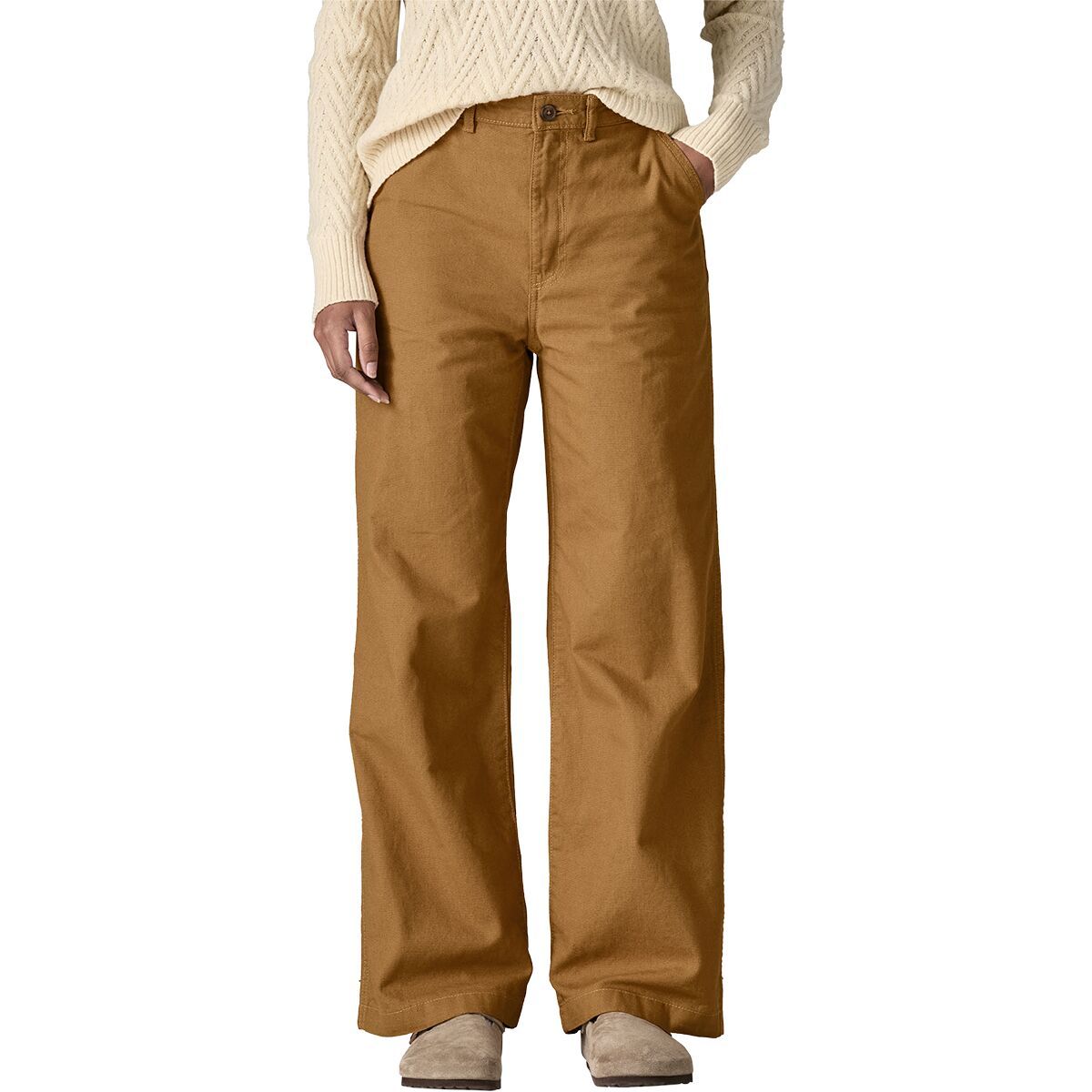 Image of Patagonia Point Reyes Canvas Wide Leg Pant - Women's Nest Brown, 4