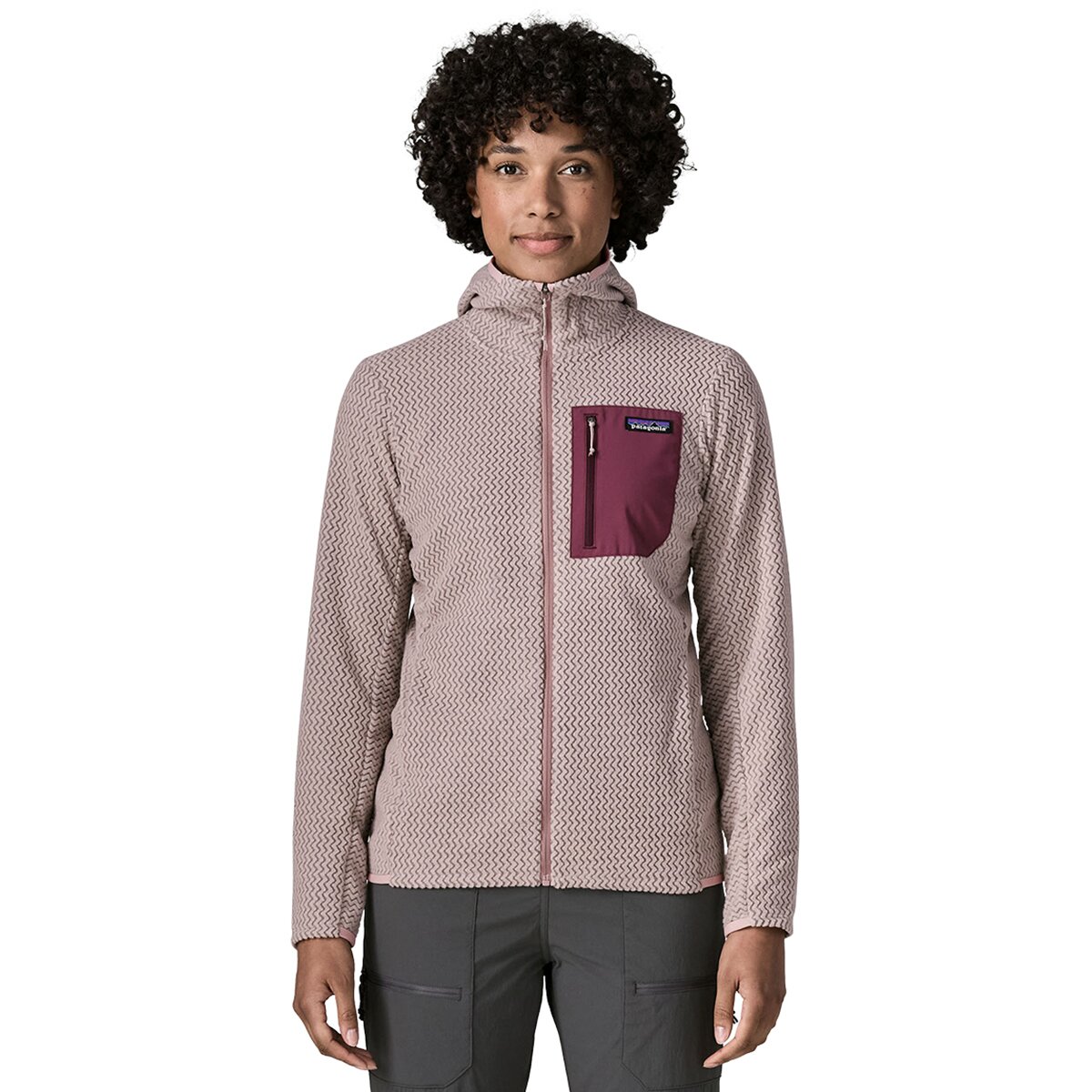 Image of Patagonia R1 Air Full-Zip Hoodie - Women's Stingray Mauve, M