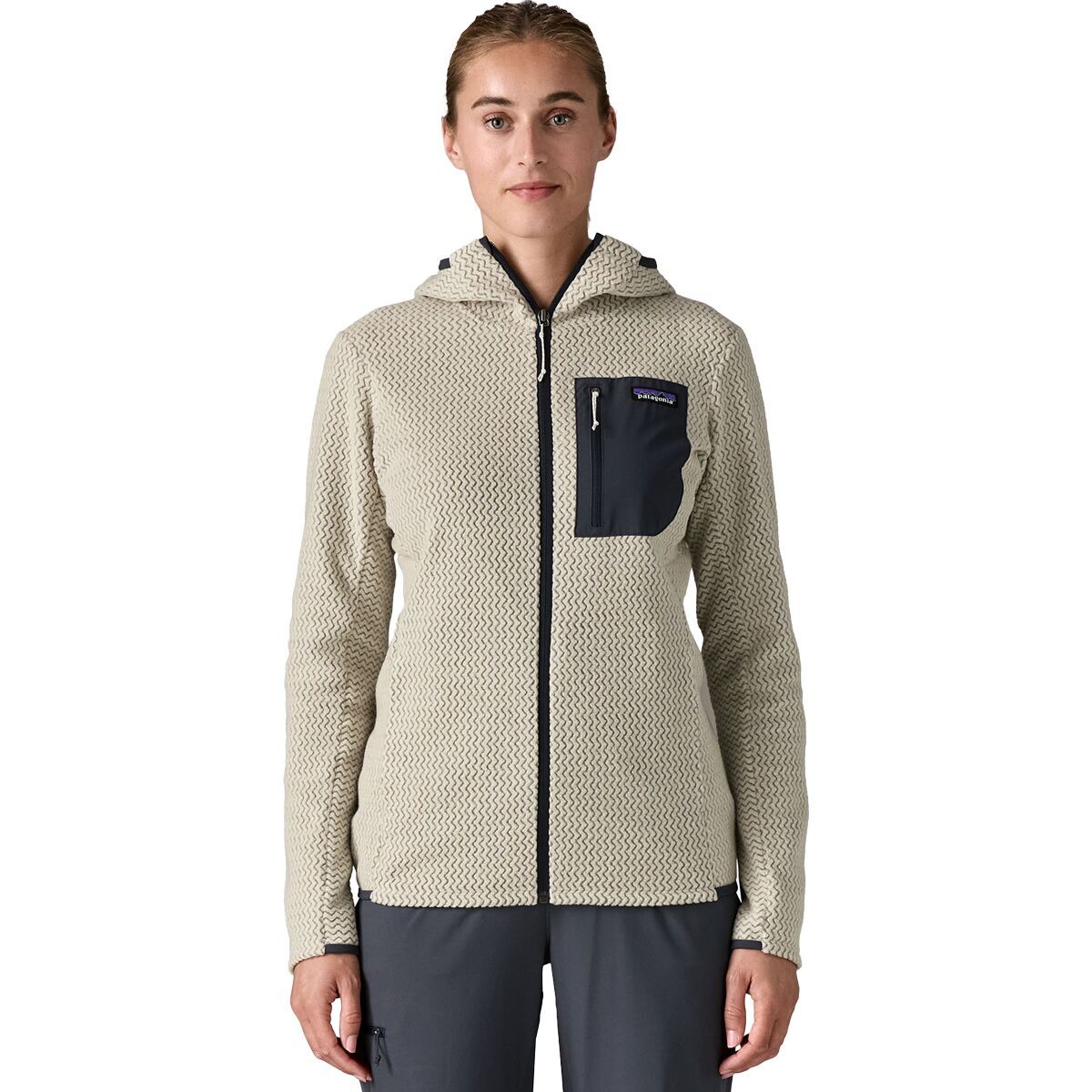 Image of Patagonia R1 Air Full-Zip Hoodie - Women's Wool White, S