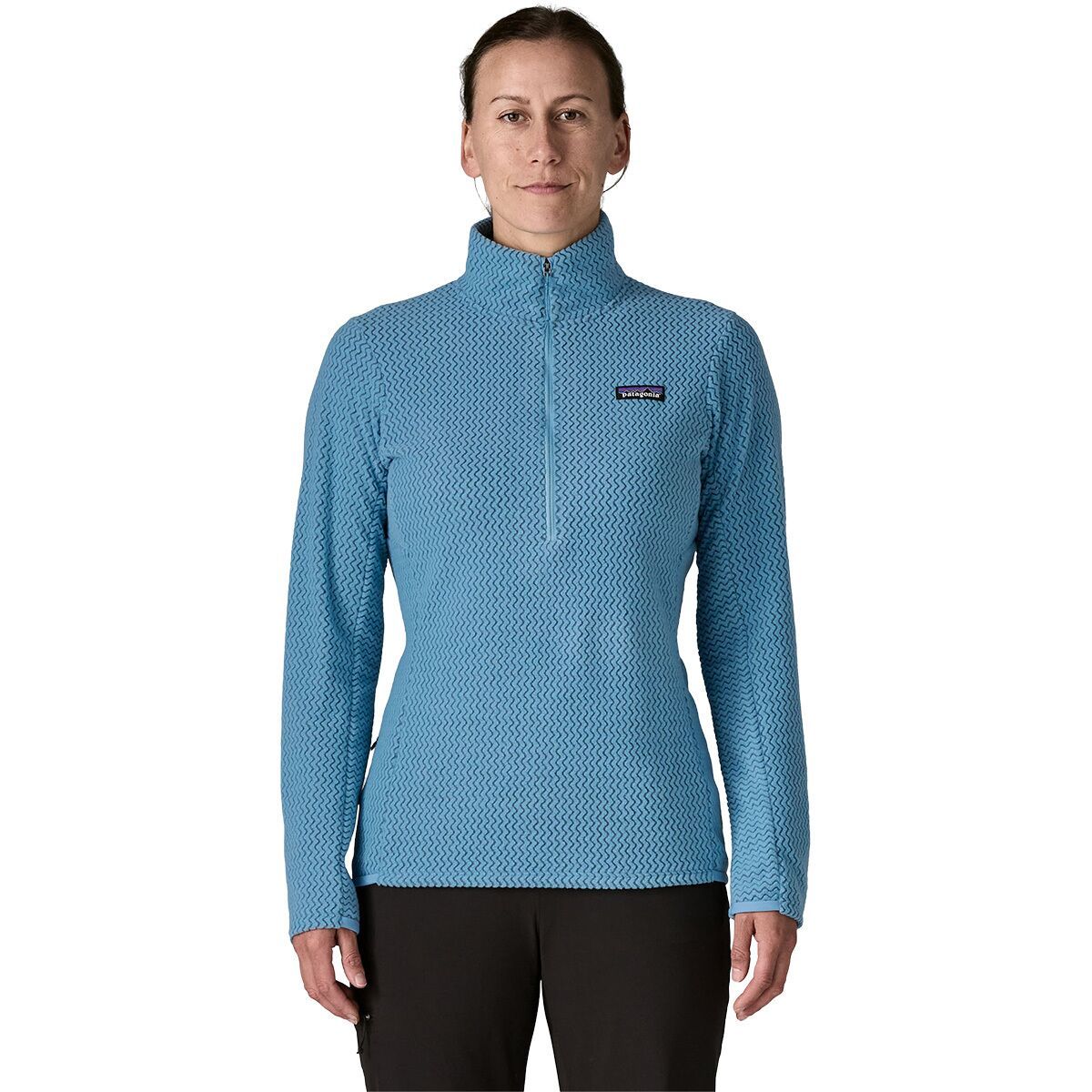 Image of Patagonia R1 Air Zip Neck Top - Women's Shore Blue, XS