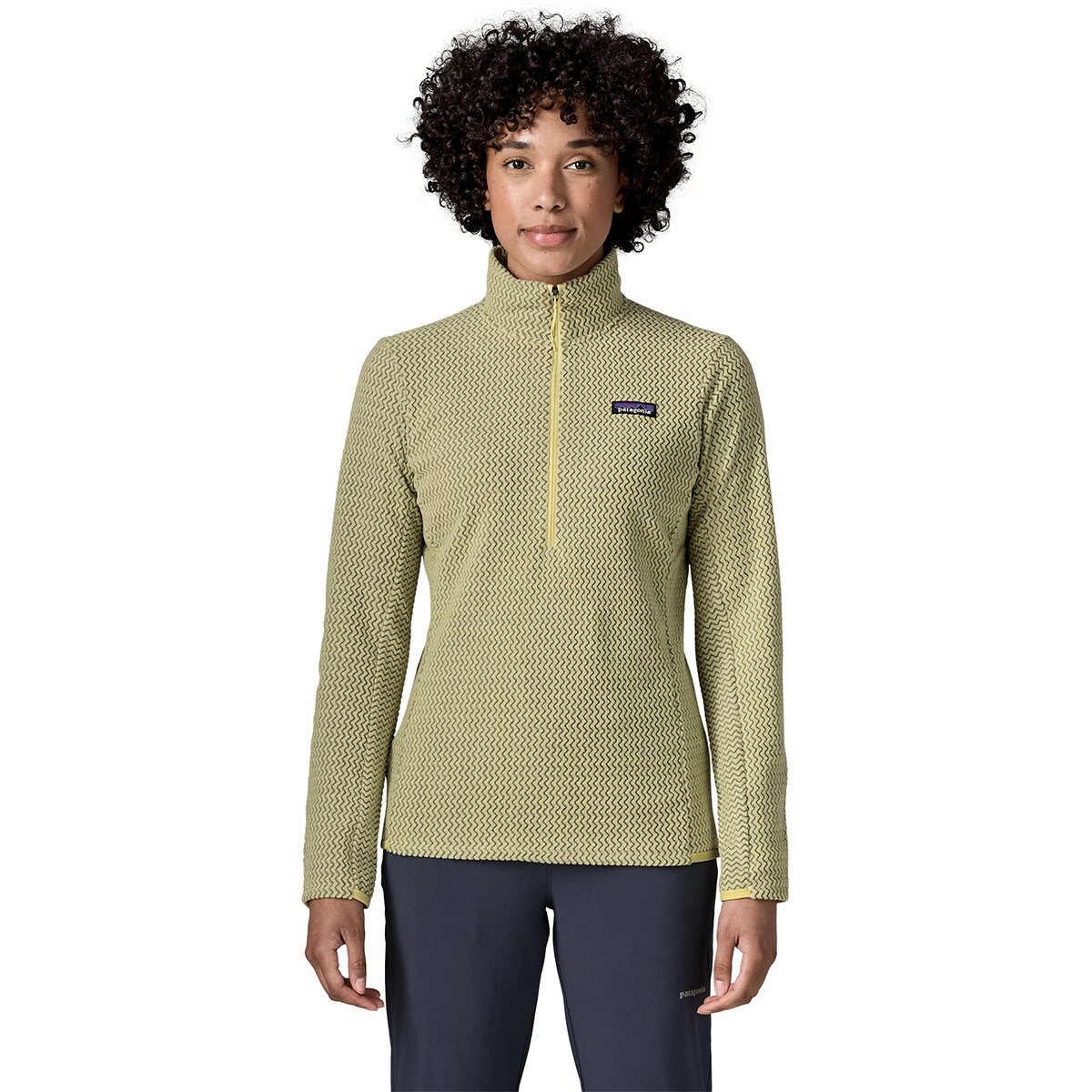 Image of Patagonia R1 Air Zip-Neck Fleece Pullover - Women's Vellum Green, M