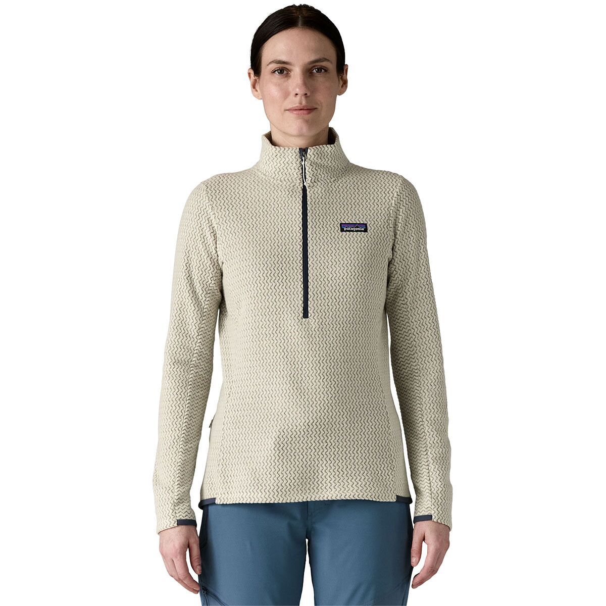Image of Patagonia R1 Air Zip Neck Top - Women's Wool White, XS