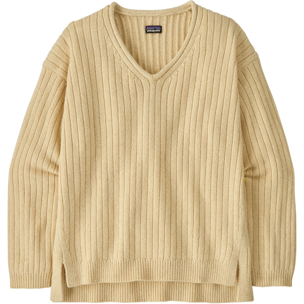 Image of Patagonia Recycled Wool V-Neck Sweater - Women's Dark Natural, L