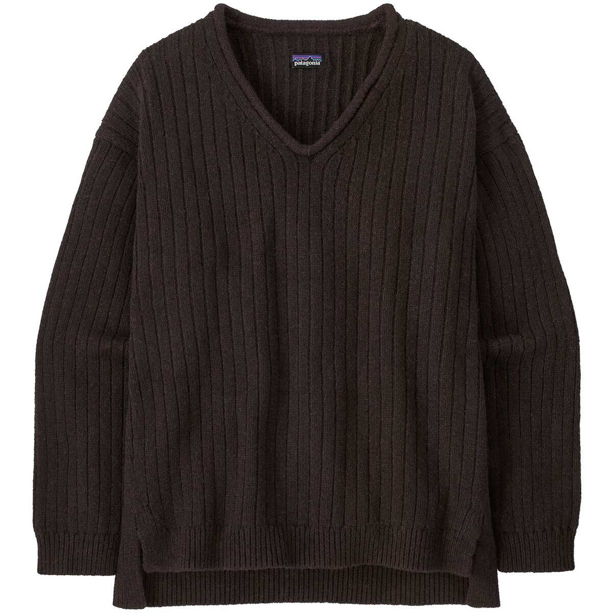 Image of Patagonia Recycled Wool V-Neck Sweater - Women's Den Brown, L