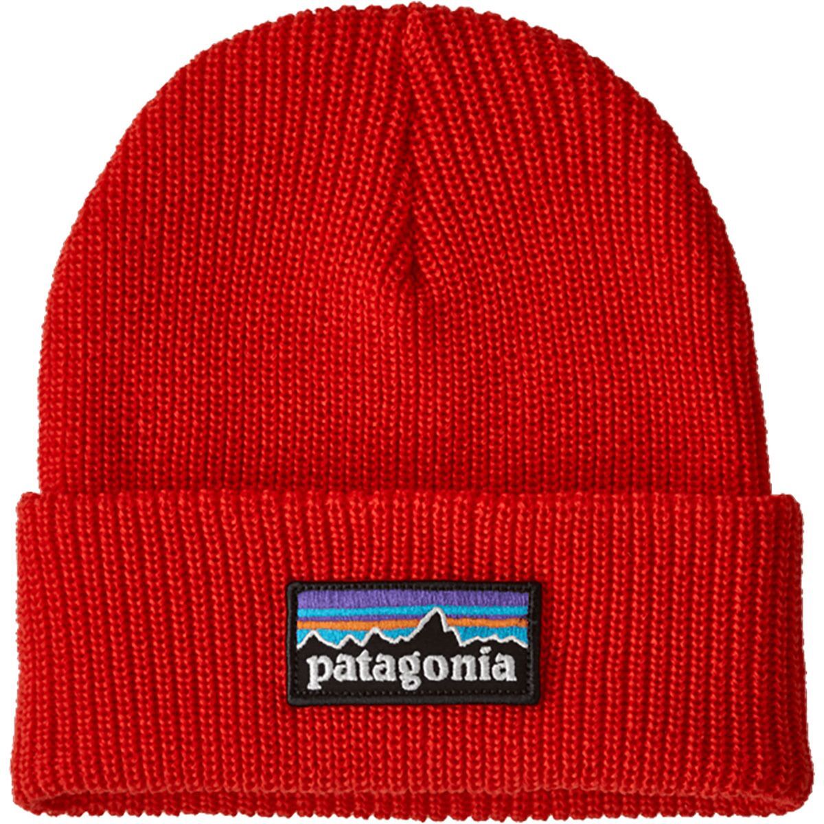 Image of Patagonia Logo Beanie - Kids' P-6 Logo: Sizzle Red, One Size