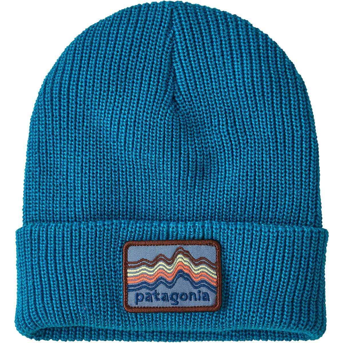 Image of Patagonia Logo Beanie - Kids' Ridge Rise Stripe: Uplift Blue, One Size