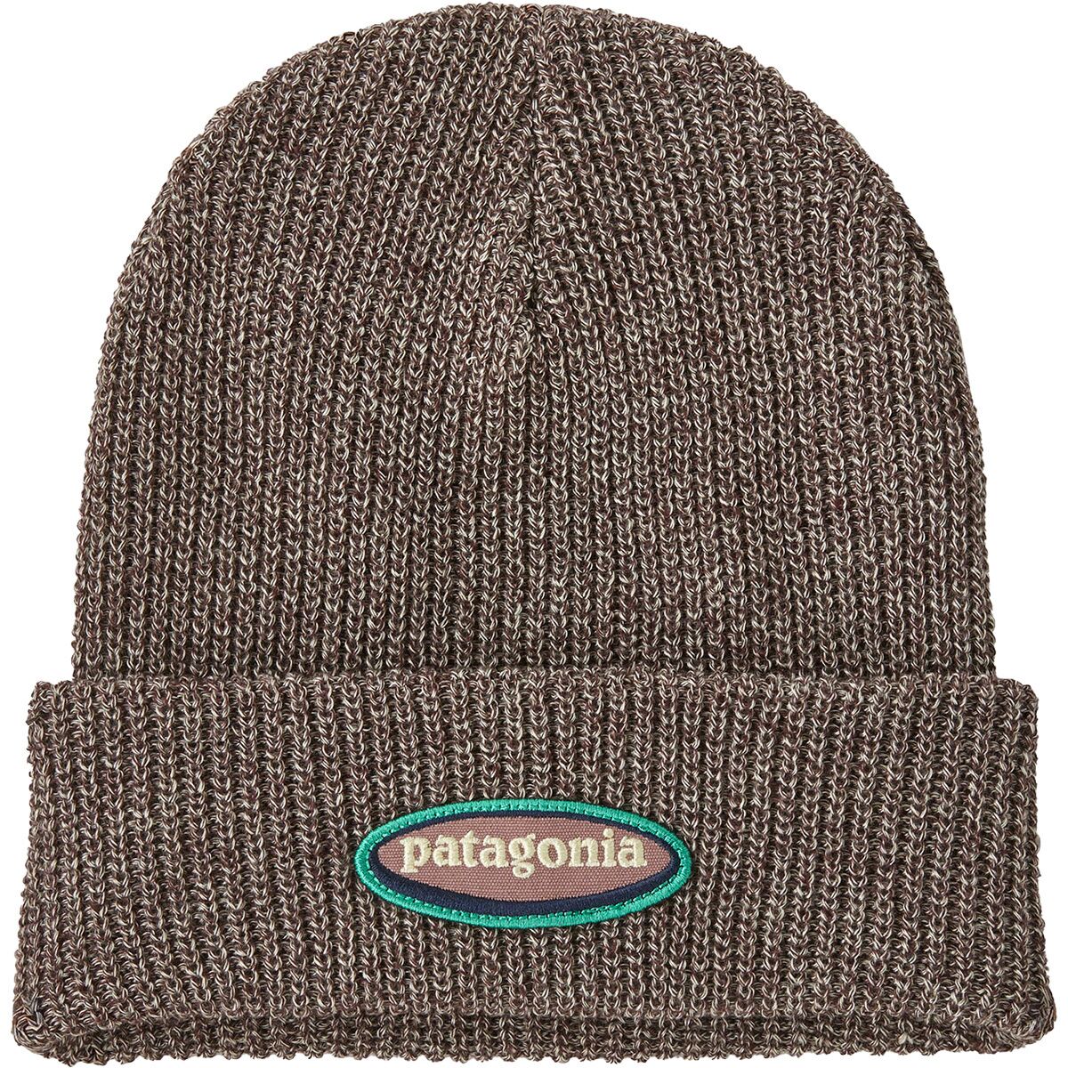 Image of Patagonia Logo Beanie - Kids' '95 Oval Logo: Den Brown, One Size