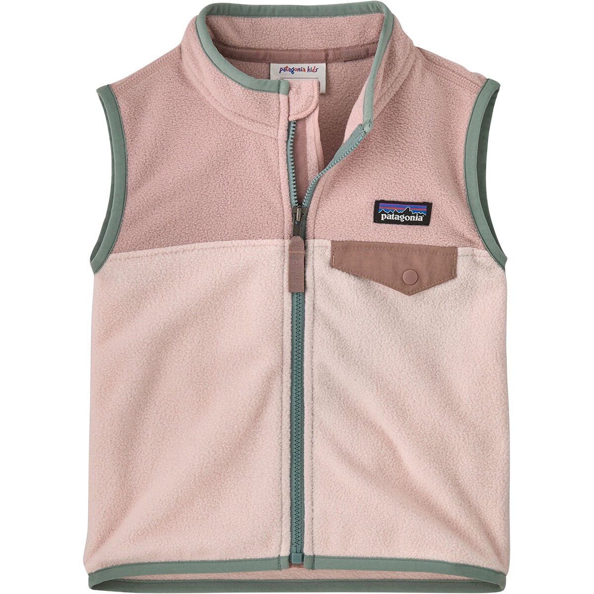 Image of Patagonia Baby Micro D Snap-T Vest - Toddlers' Pink Frost, 5T