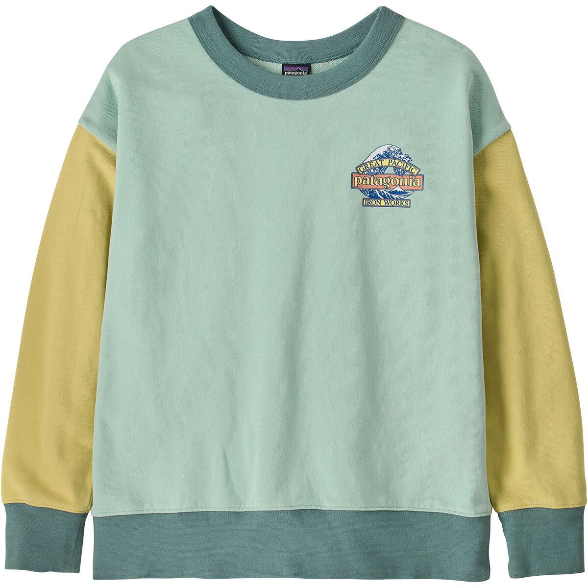 Image of Patagonia Crew Sweatshirt - Kids' Great Waves: Thin Ice, S