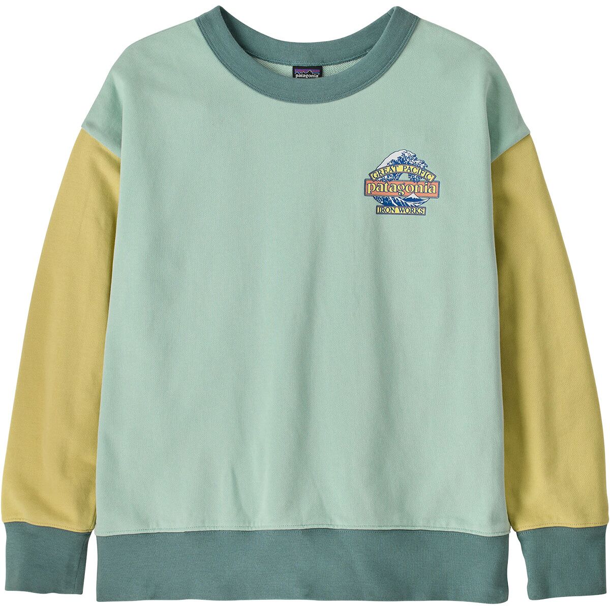 Image of Patagonia Crew Sweatshirt - Kids' Great Waves: Thin Ice, S