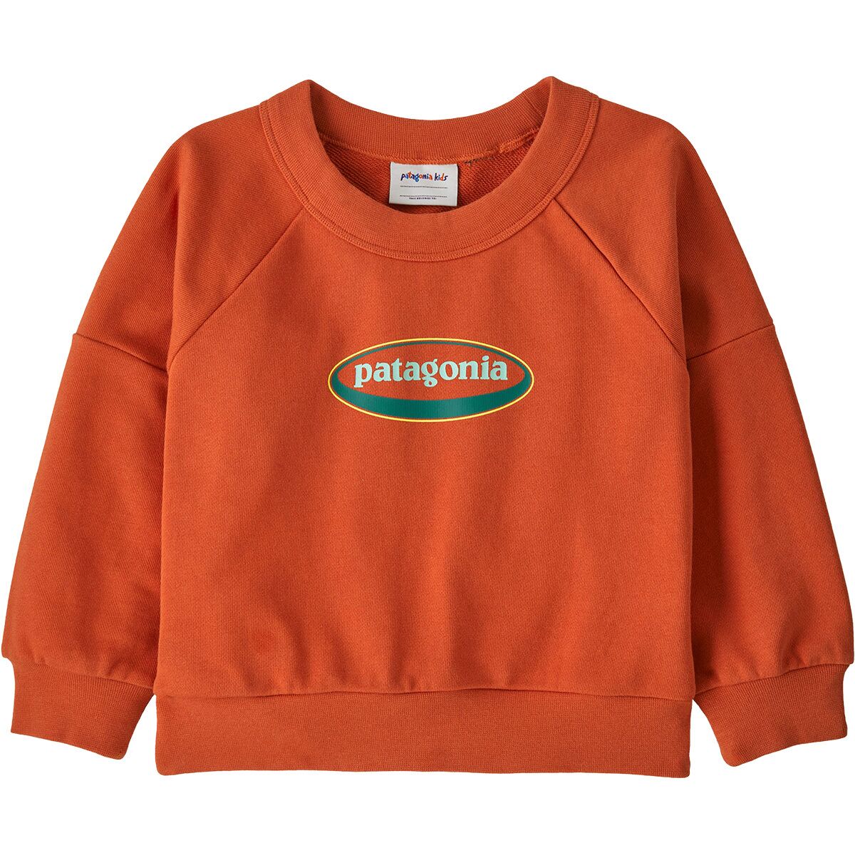 Image of Patagonia Crew Sweatshirt - Toddlers' '95 Oval Logo Tropiclimb: Coal Orange, 3T