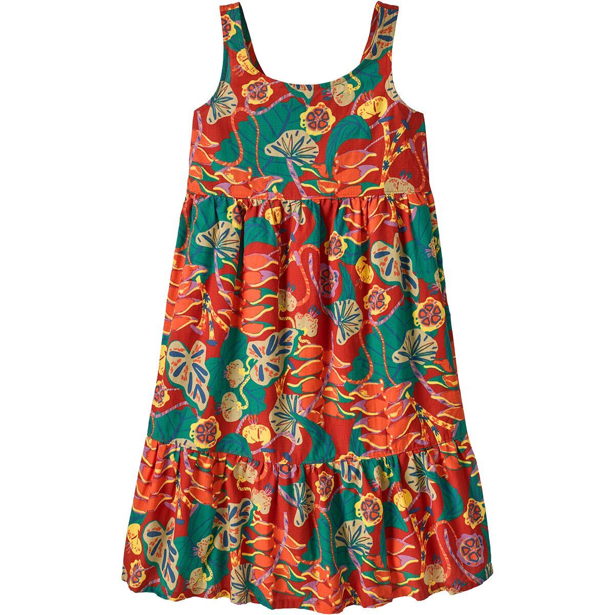 Image of Patagonia Tidal Threads Dress - Kids' Tropiclimb: Hot Ember, M