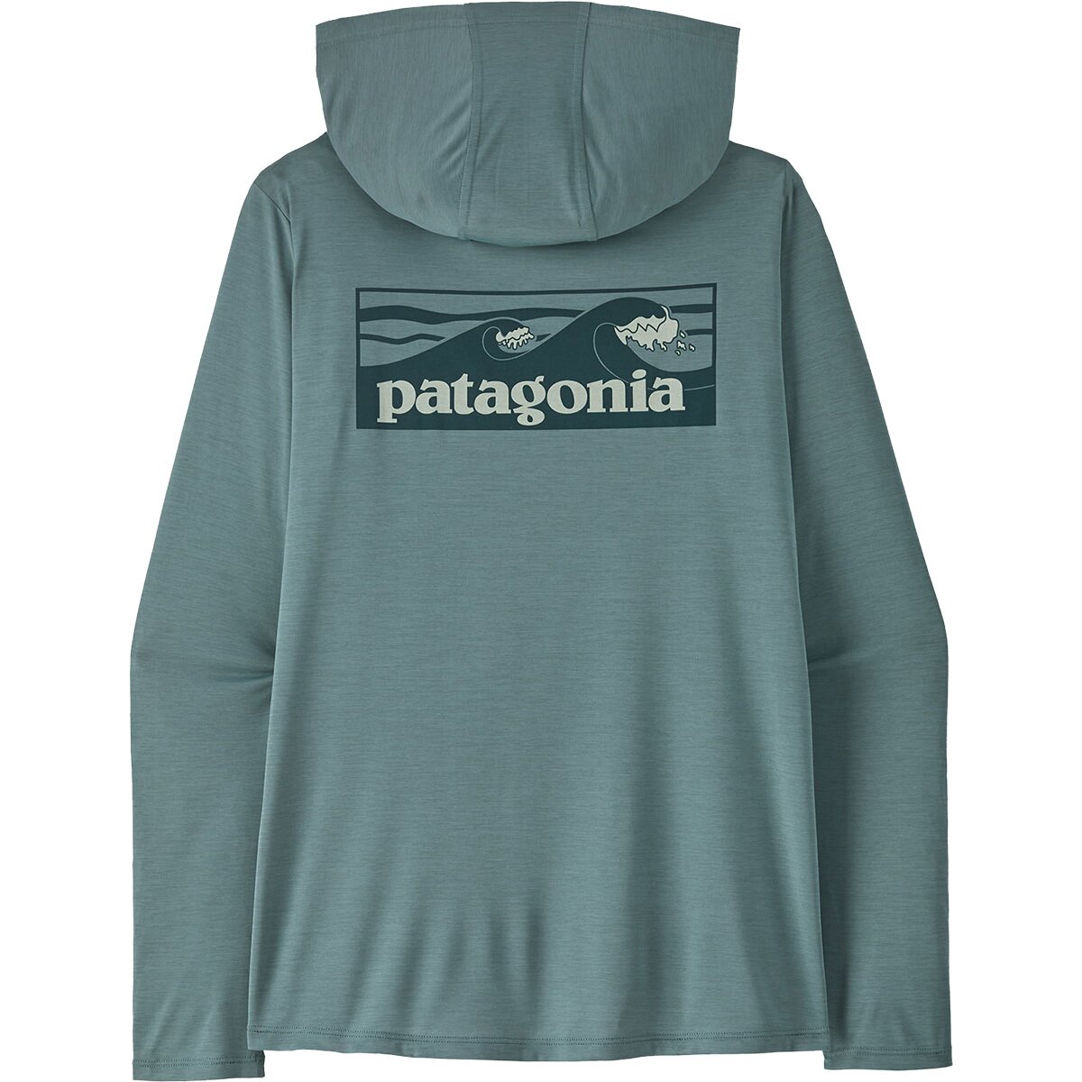 Image of Patagonia Capilene Cool Boardshort Logo Daily Hoodie - Women's Blue Sage - Light Blue Sage X-Dye, XL