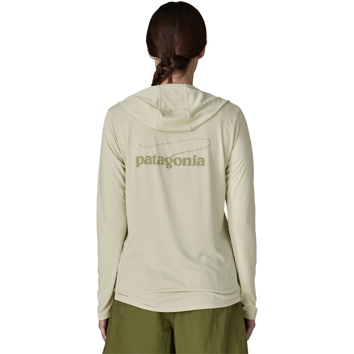 Image of Patagonia Capilene Cool Casting Logo Daily Hoodie - Women's Dyno White, XS