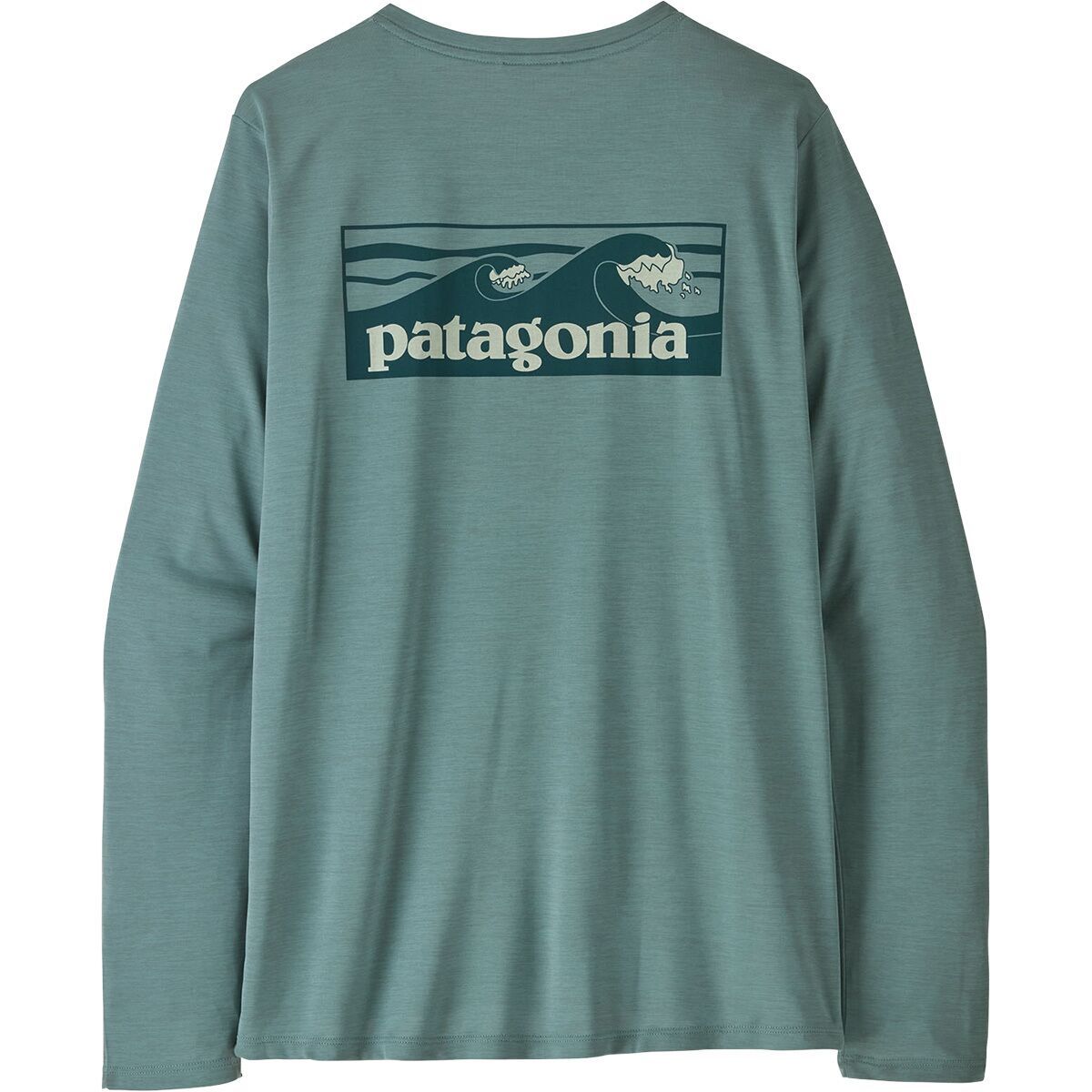Image of Patagonia Cap Cool Daily Long-Sleeve Shirt - Boardshort Logo - Women's Blue Sage/Light Blue Sage X-Dye, XL
