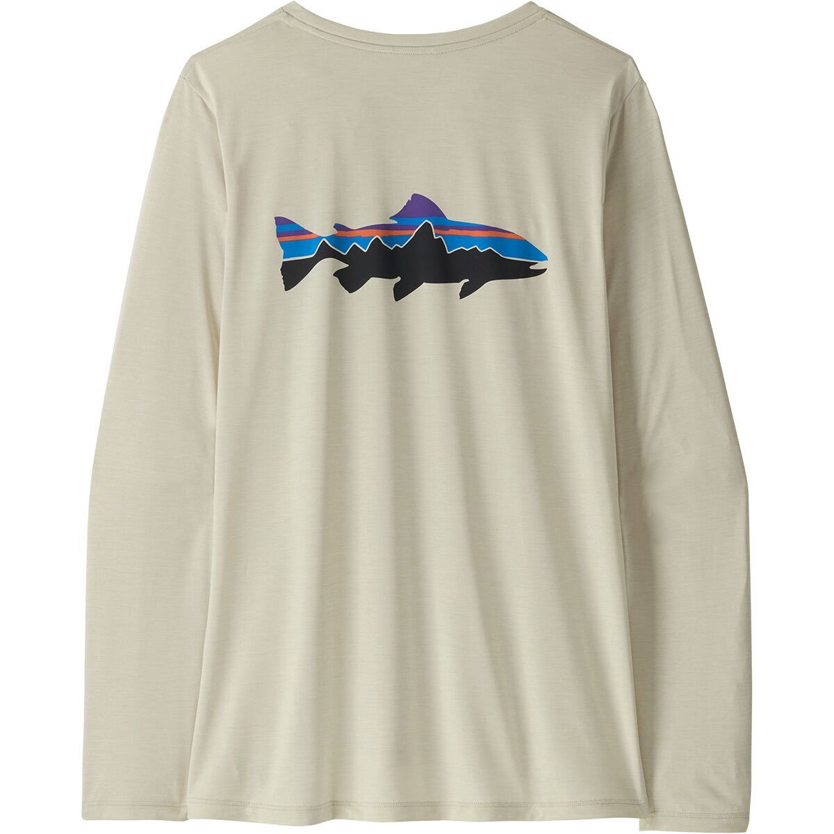 Image of Patagonia Cap Cool Daily Long-Sleeve Shirt - Fitz Roy Trout - Women's Dyno White, S