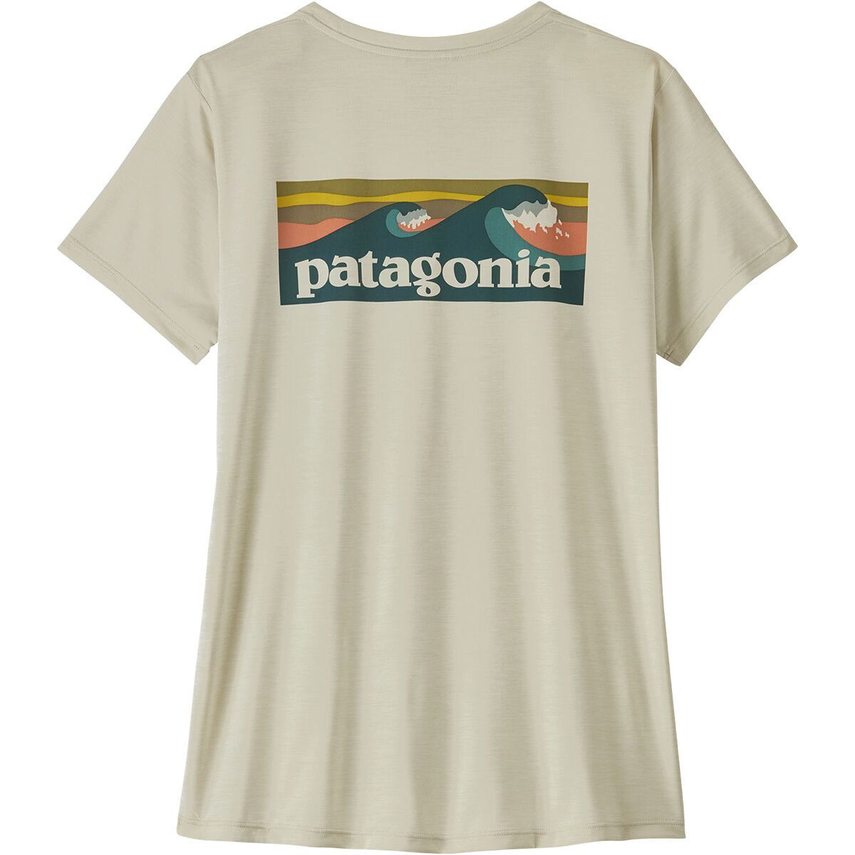 Image of Patagonia Cap Cool Daily Shirt - Boardshort Logo - Women's Dyno White, XS