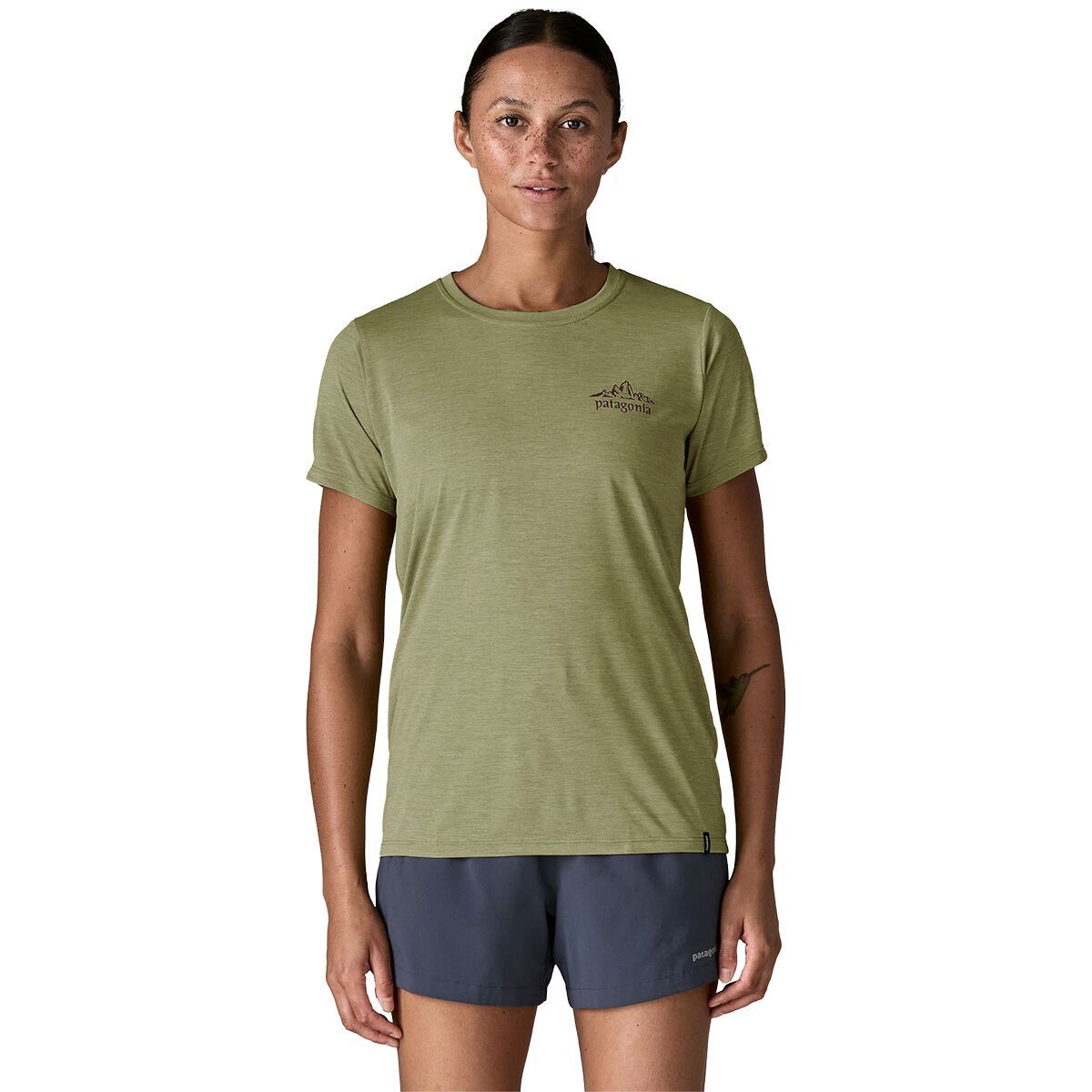 Image of Patagonia Cap Cool Daily Shirt - Cloud Crag - Women's Gumtree Green/Light Gumtree Green X-Dye, L