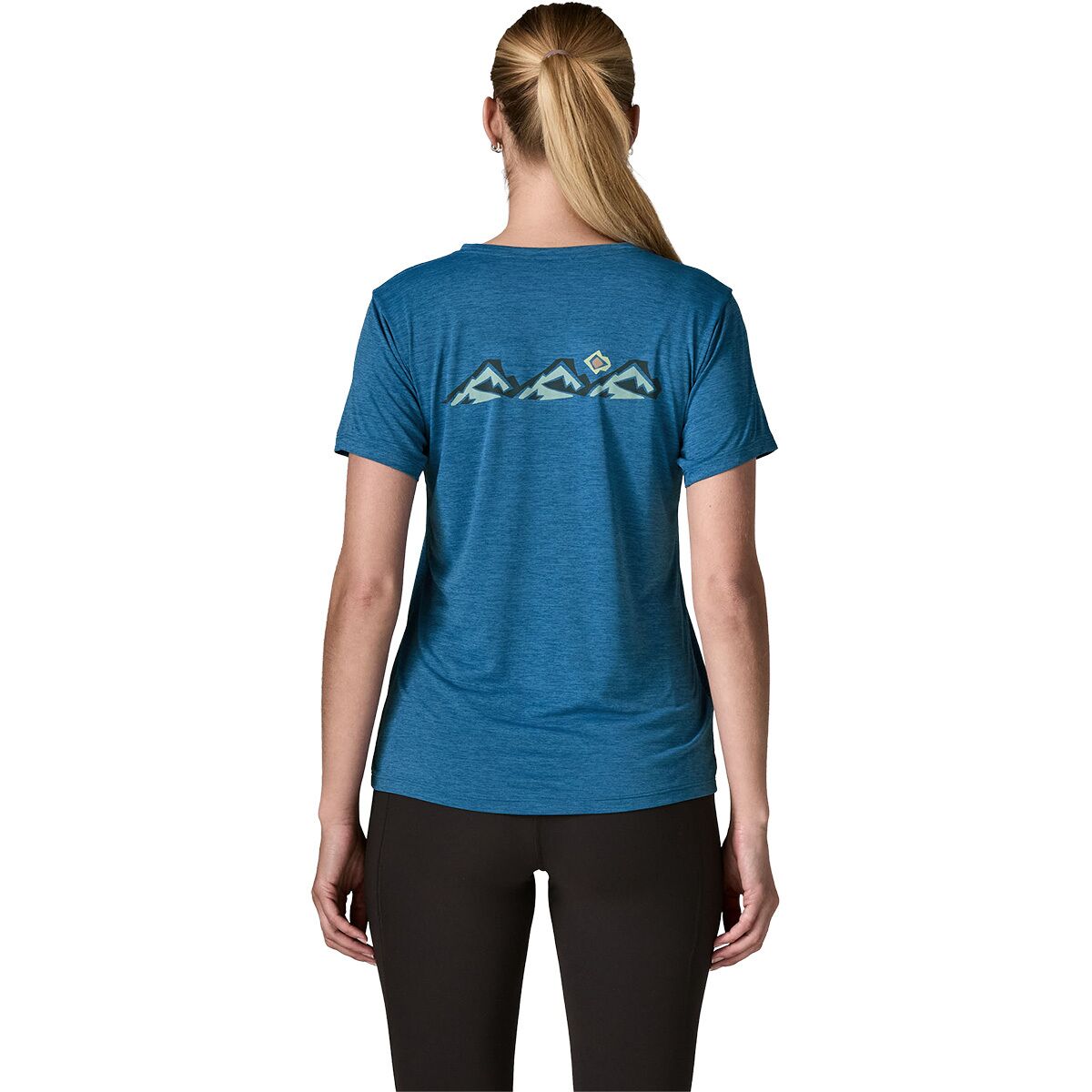 Image of Patagonia Capilene Cool Trailcheck Daily Shirt - Women's Aquatic Blue/Light Aquatic Blue X-Dye, XS