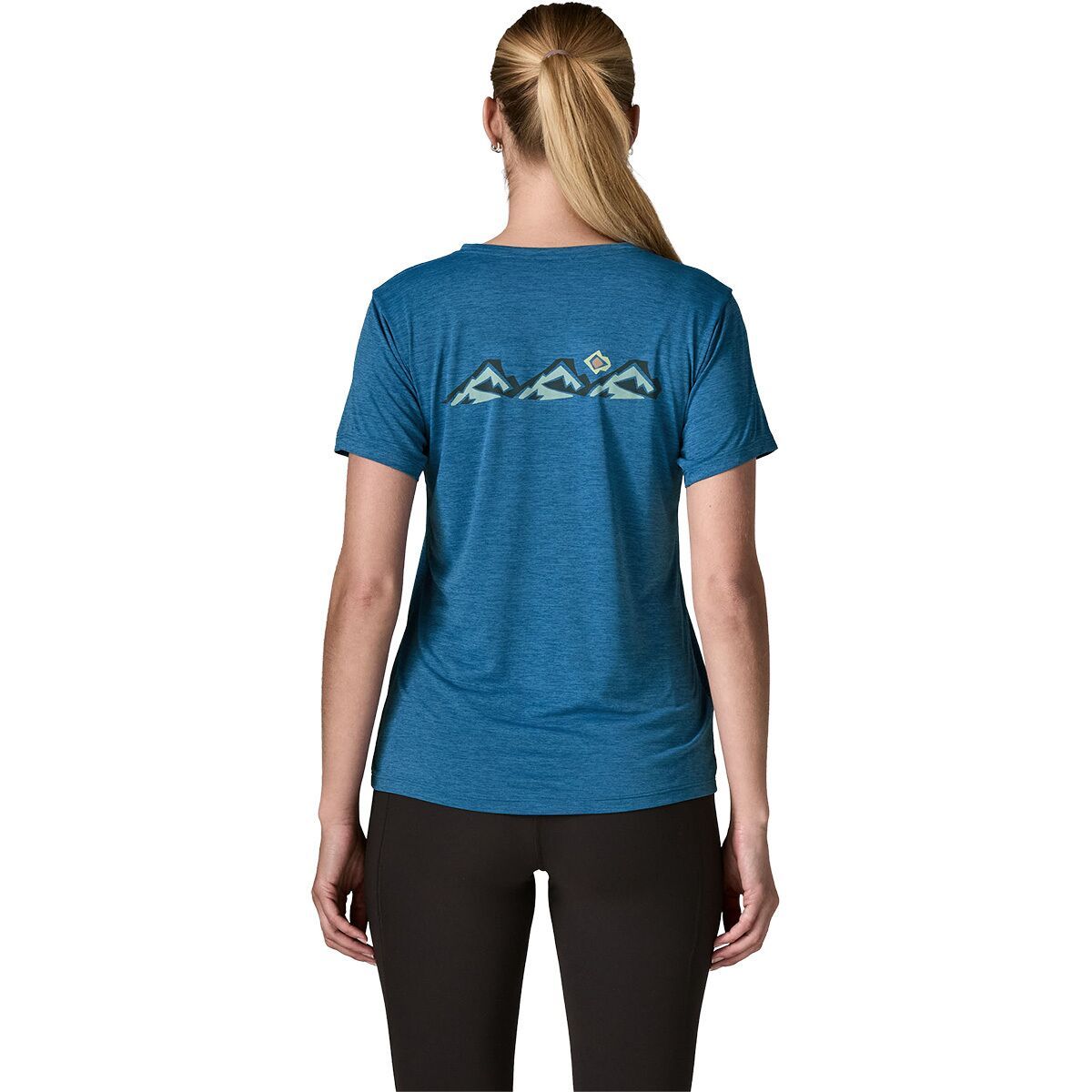 Image of Patagonia Capilene Cool Trailcheck Daily Shirt - Women's Aquatic Blue/Light Aquatic Blue X-Dye, L