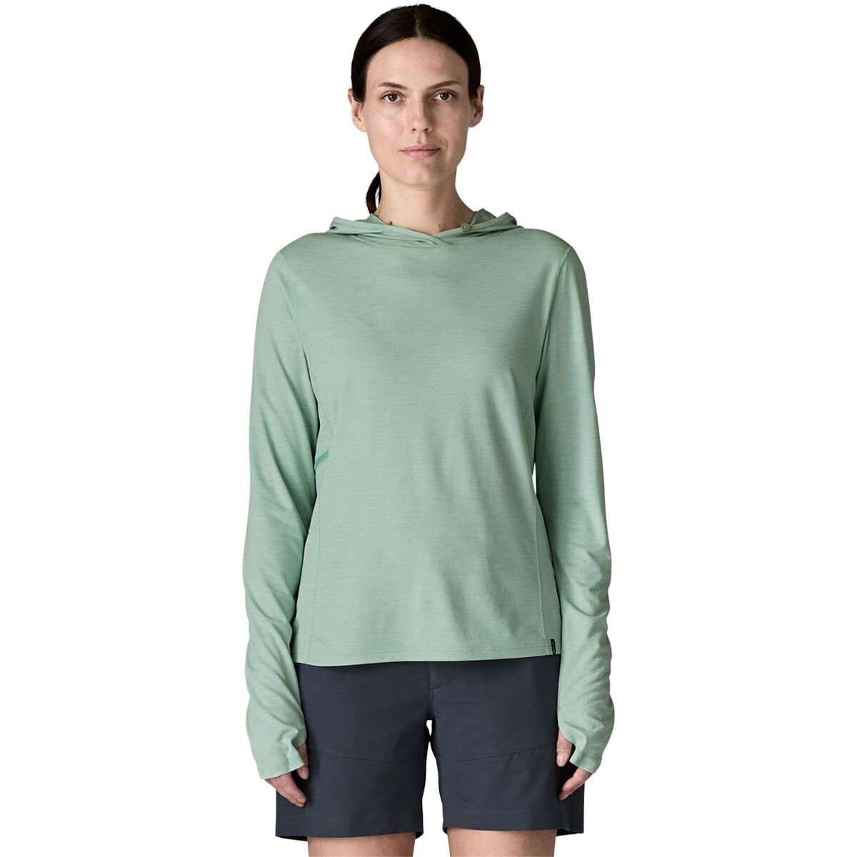 Image of Patagonia Capilene Cool Sun Hoodie - Women's Thermal Blue/Thin Ice X-Dye, L