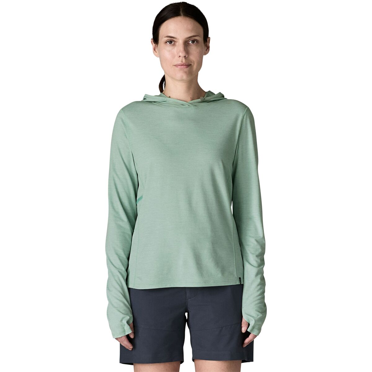 Image of Patagonia Capilene Cool Sun Hoodie - Women's Thermal Blue/Thin Ice X-Dye, M