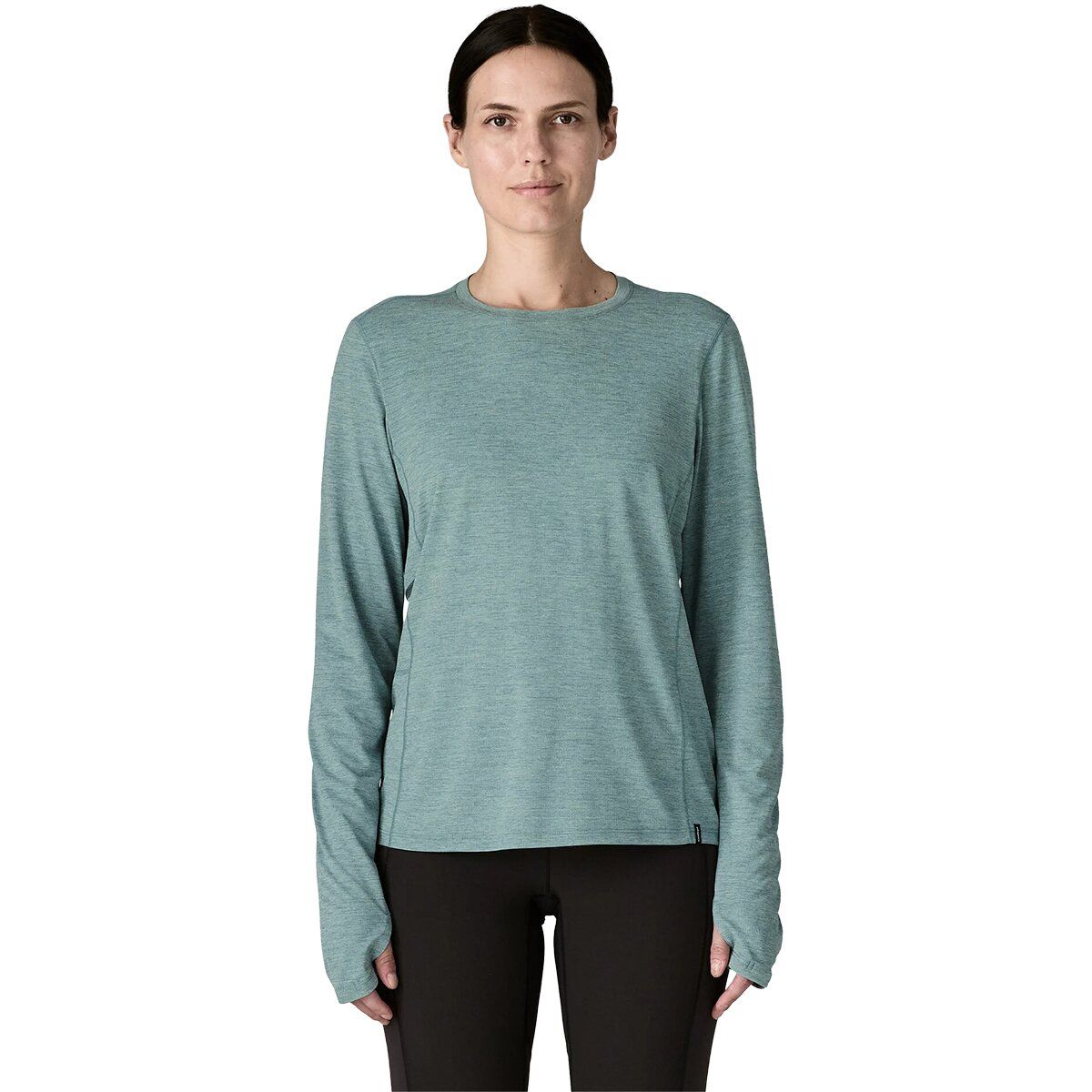 Image of Patagonia Capilene Cool Sun Long-Sleeve Shirt - Women's Nouveau Green/Blue Sage X-Dye, S