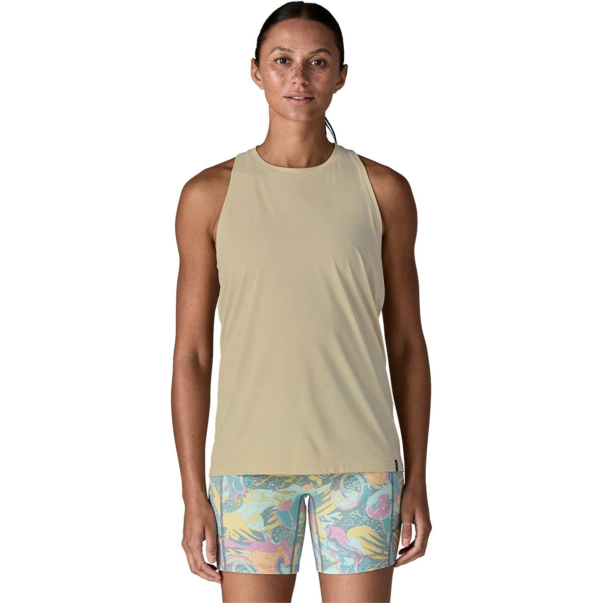 Image of Patagonia Capilene Cool Ultra Tank Top - Women's Pumice/Dyno White X-Dye, M