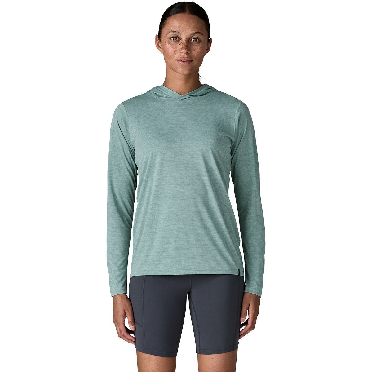 Image of Patagonia Capilene Cool Daily Hoodie - Women's Thermal Blue/Light Thermal Blue X-Dye, L