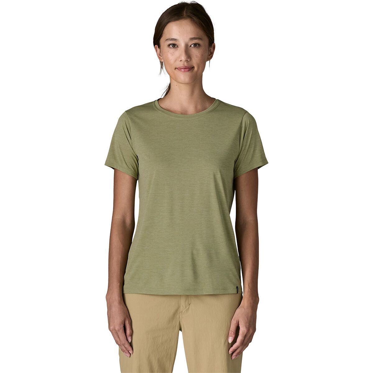 Image of Patagonia Capilene Daily Short-Sleeve Shirt - Women's Gumtree Green/Light Gumtree Green X-Dye, L