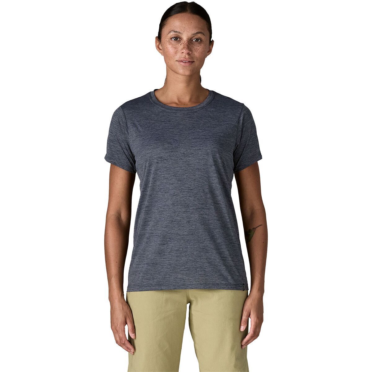 Image of Patagonia Capilene Daily Short Sleeve Shirt - Women's Smolder Blue/Light Smolder Blue X-Dye, XS