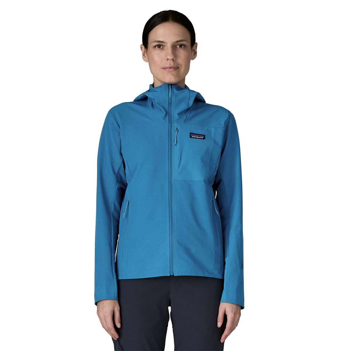 Image of Patagonia R1 CrossStrata Hoodie - Women's Aquatic Blue, XS