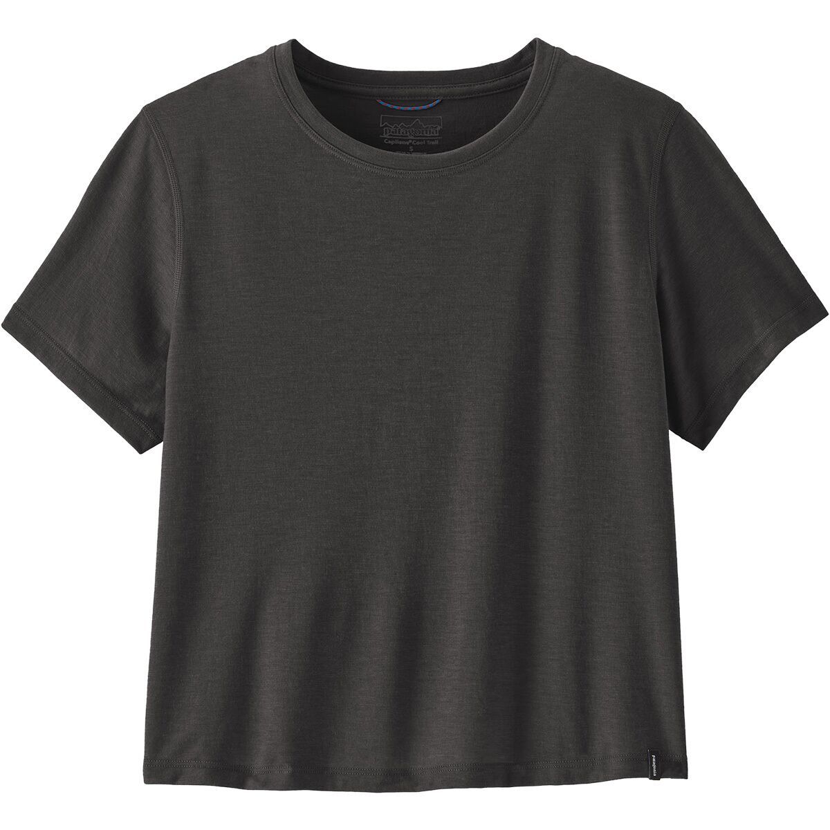 Image of Patagonia Short-Sleeve Cap Cool Trail Cropped Shirt - Women's Ink Black, M