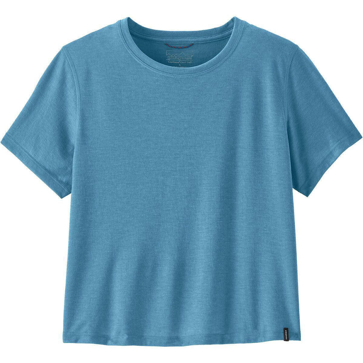 Image of Patagonia Short-Sleeve Cap Cool Trail Cropped Shirt - Women's Shore Blue, XS