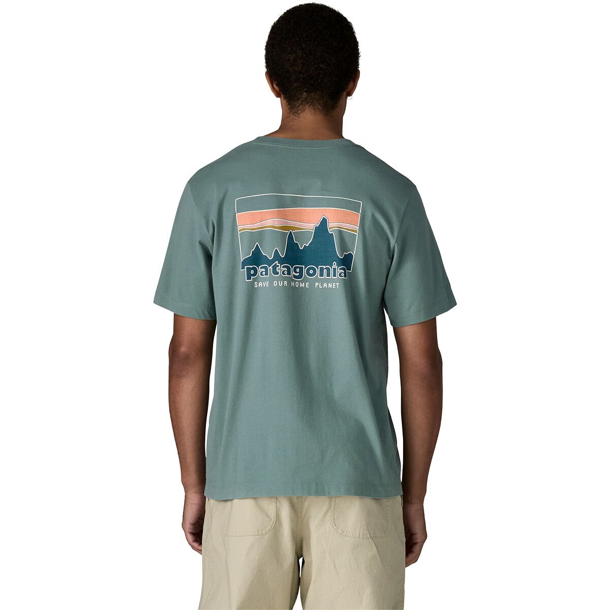 Image of Patagonia 73 Skyline Regenerative Organic Pilot Cotton T-Shirt - Men's Blue Sage, XXL