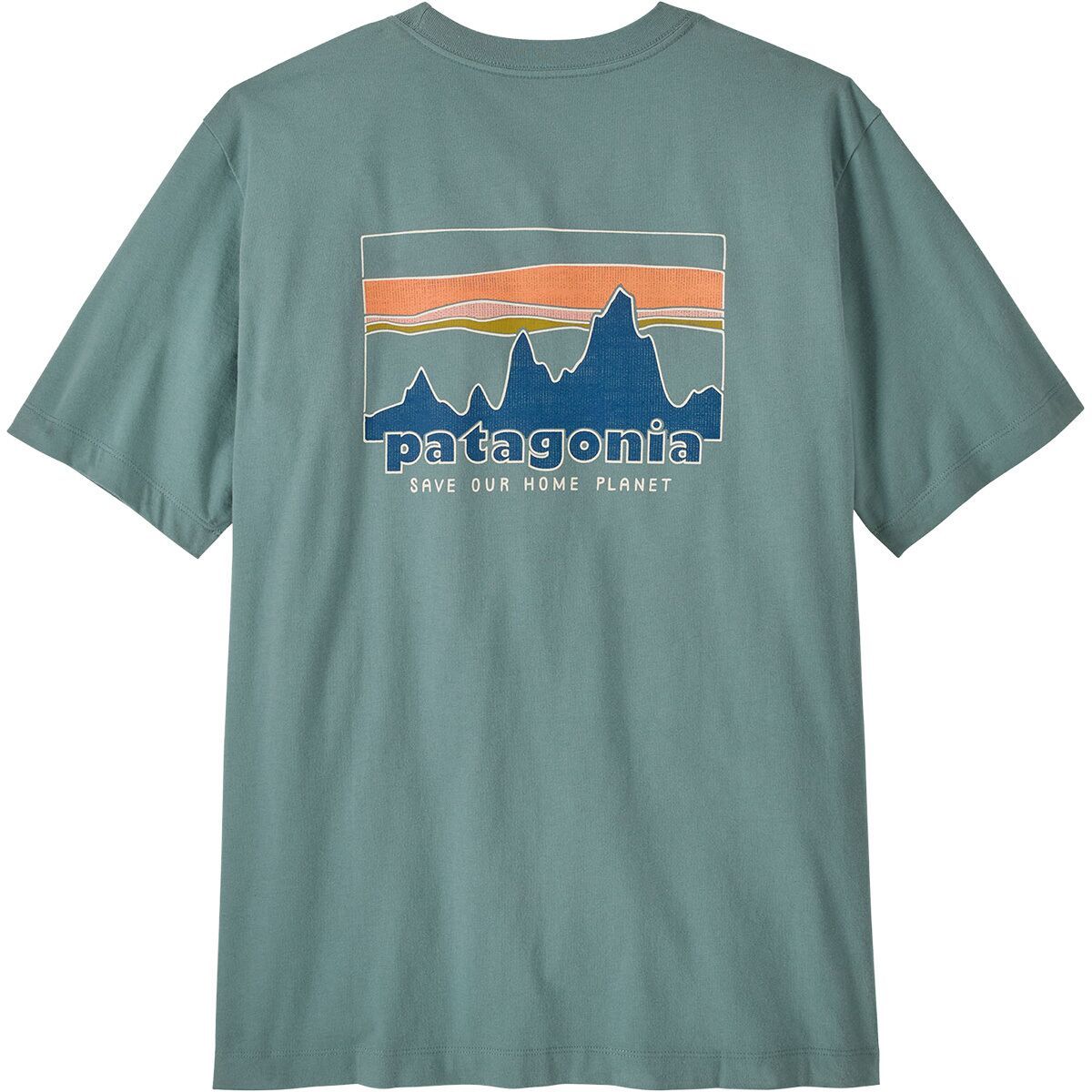 Image of Patagonia 73 Skyline Regenerative Organic Pilot Cotton T-Shirt - Men's Blue Sage, S