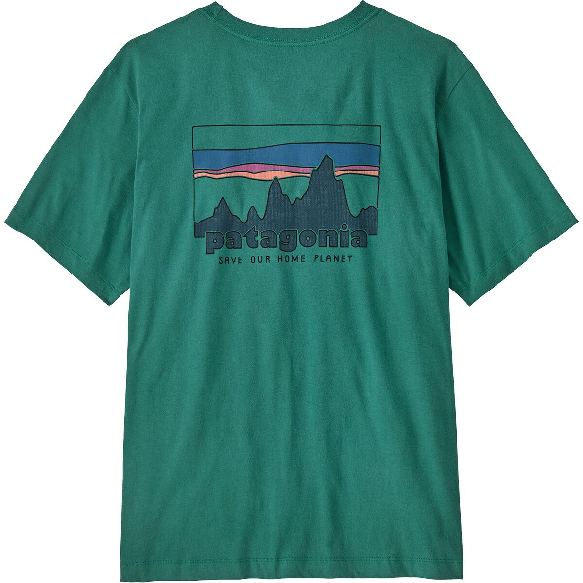 Image of Patagonia 73 Skyline Regenerative Organic Pilot Cotton T-Shirt - Men's Gem Green, M