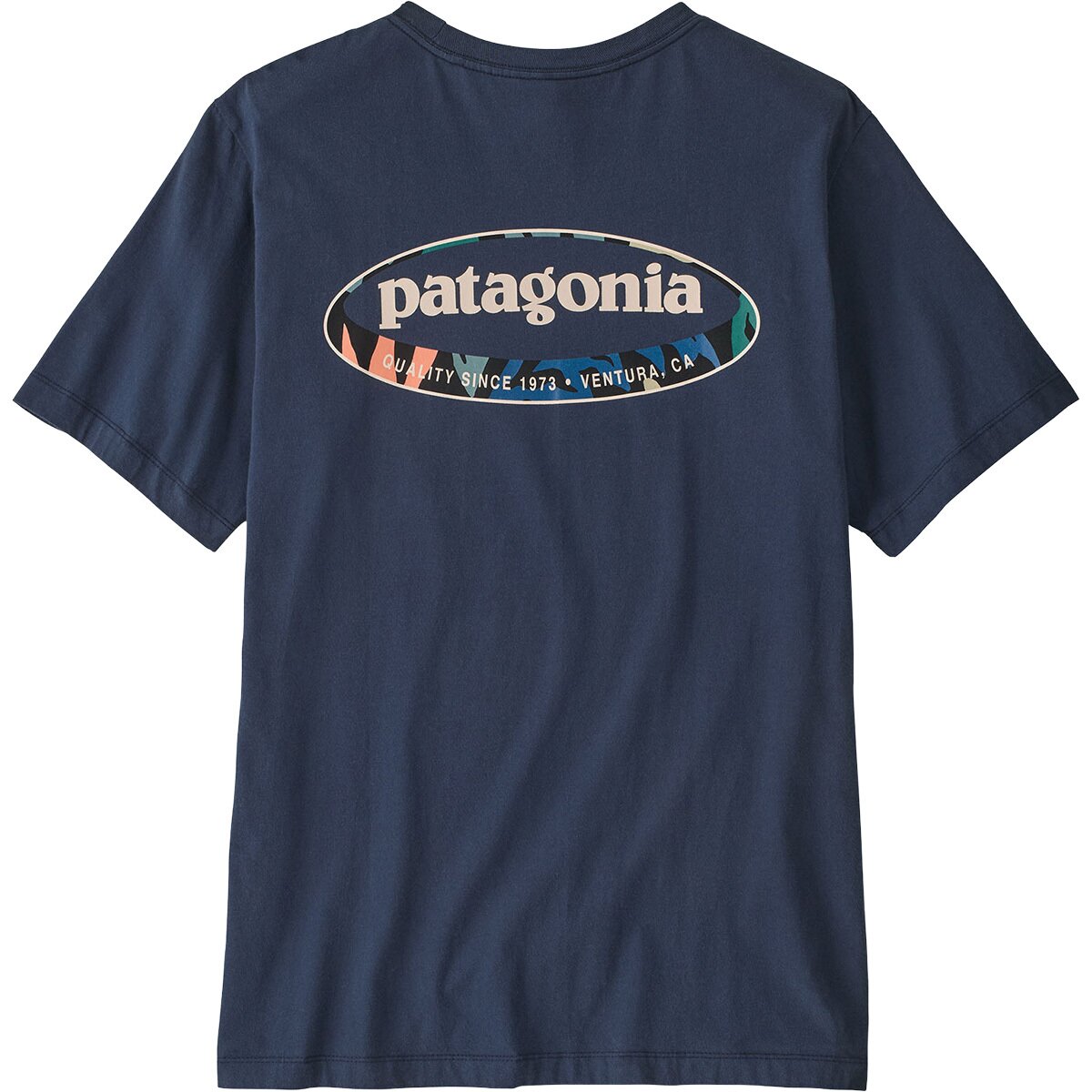 Image of Patagonia 95 Oval Logo T-Shirt - Men's New Navy: Kaleido, M