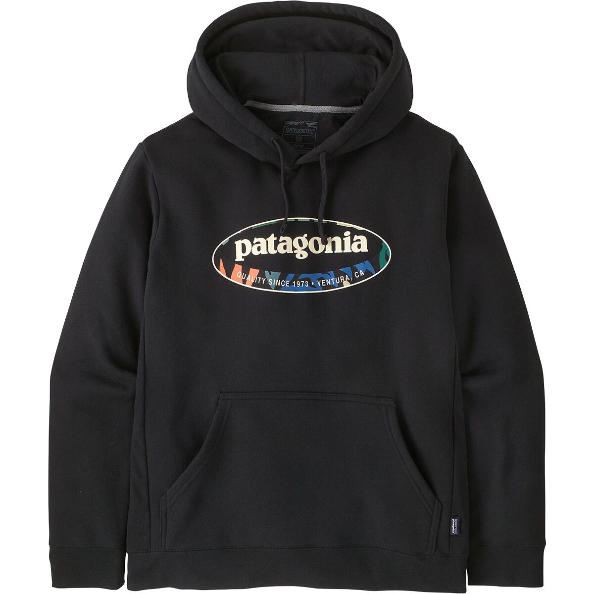 Image of Patagonia 95 Oval Logo Uprisal Hoodie - Men's Black: Kaleido, M