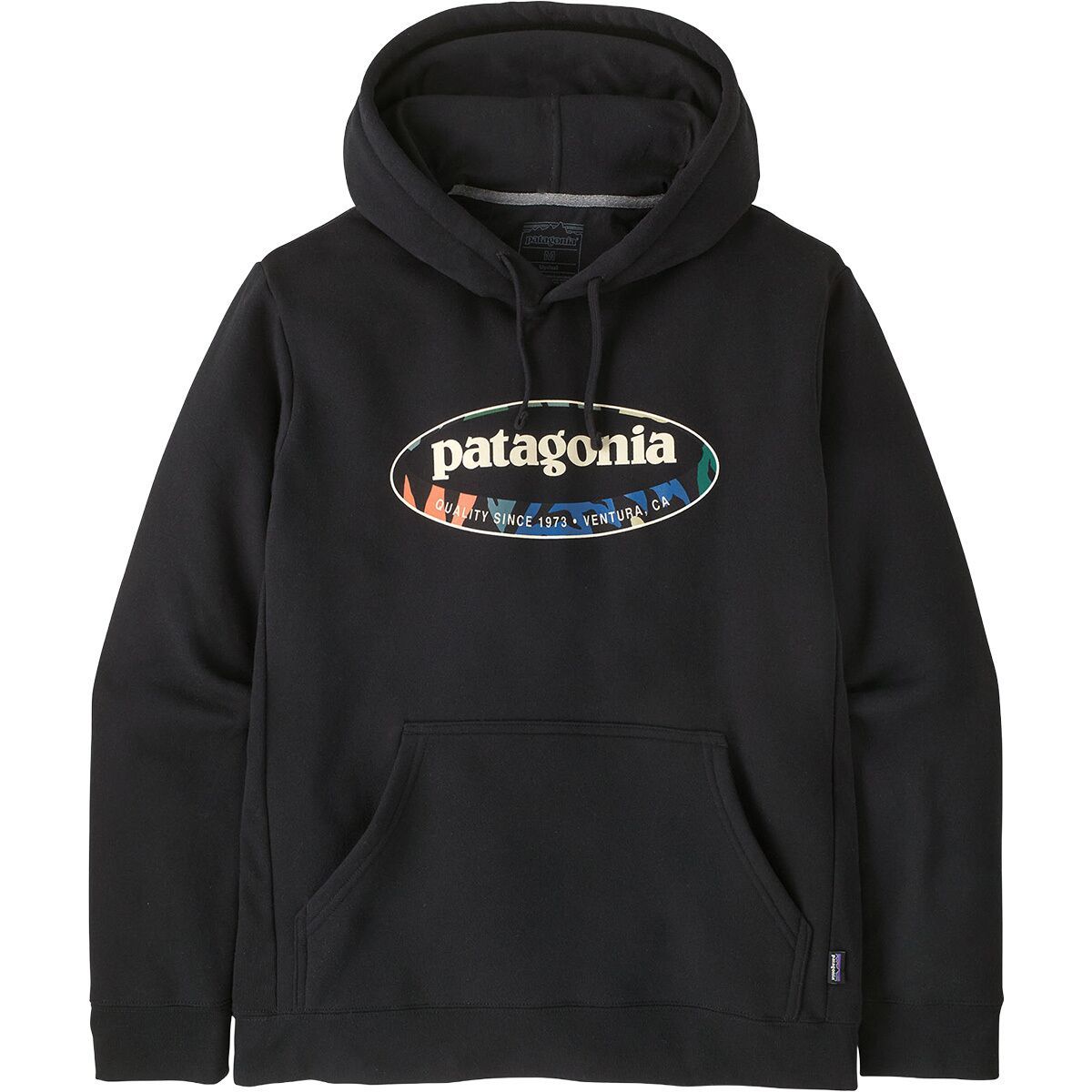 Image of Patagonia 95 Oval Logo Uprisal Hoodie - Men's Black: Kaleido, L