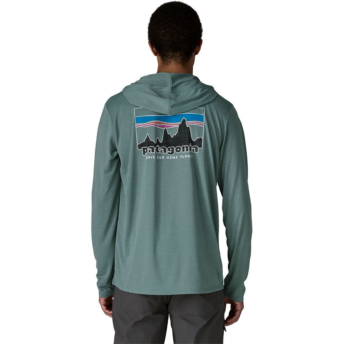Image of Patagonia Capilene Cool '73 Skyline Daily Hoodie - Men's Blue Sage/Light Blue Sage X-Dye, L