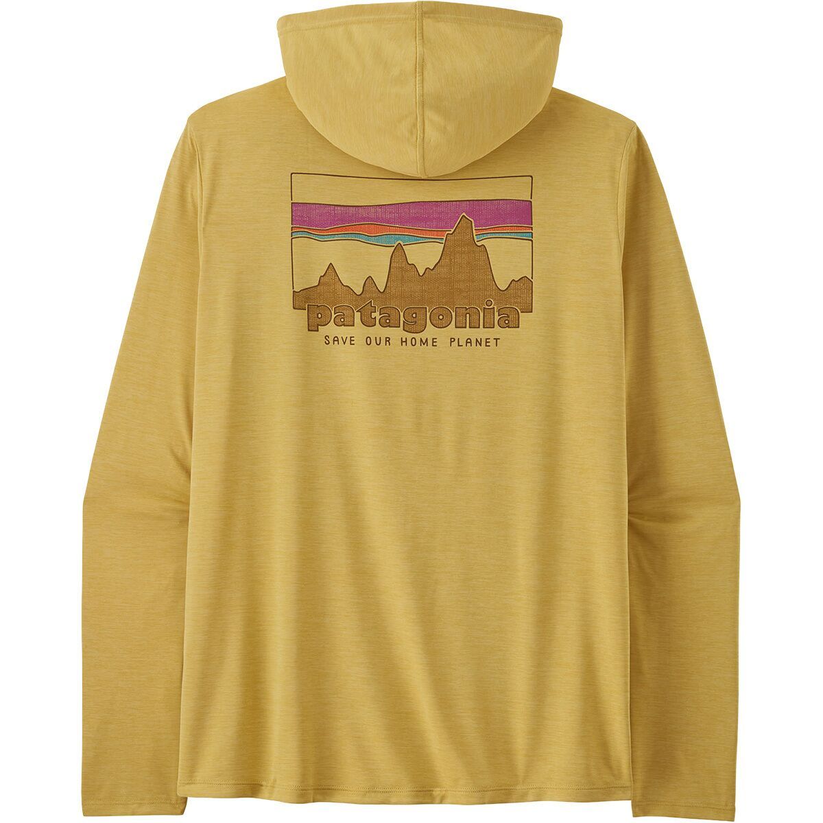 Image of Patagonia Capilene Cool '73 Skyline Daily Hoodie - Men's Limestone Yellow, L