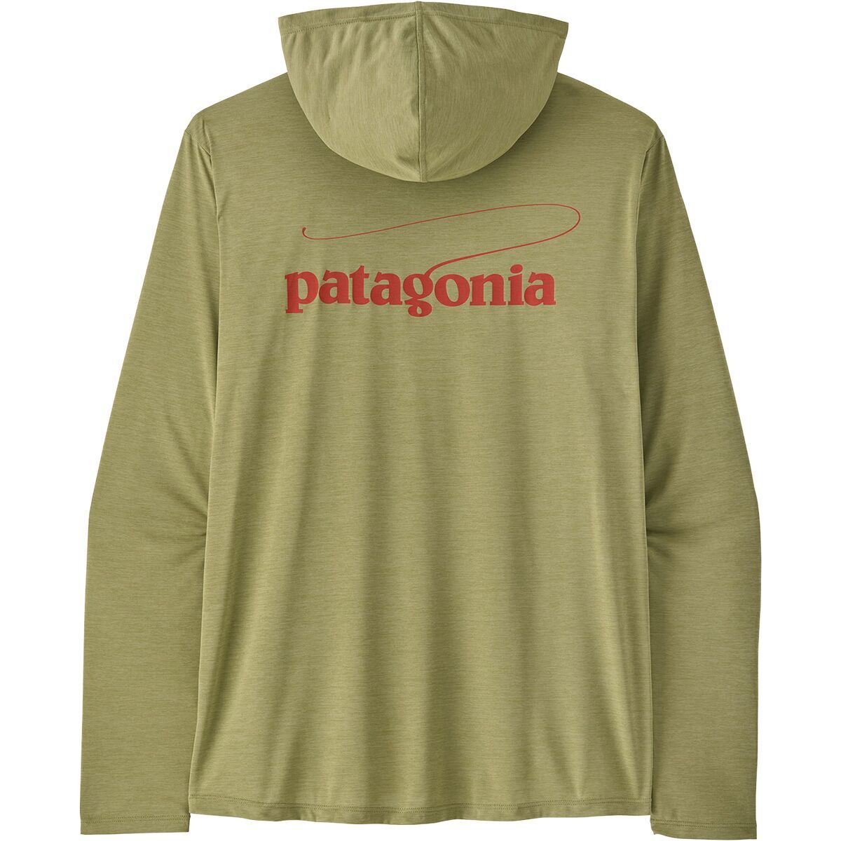 Image of Patagonia Capilene Cool Casting Logo Daily Hoodie - Men's Gumtree Green/Light Gumtree Green X-Dye, XL