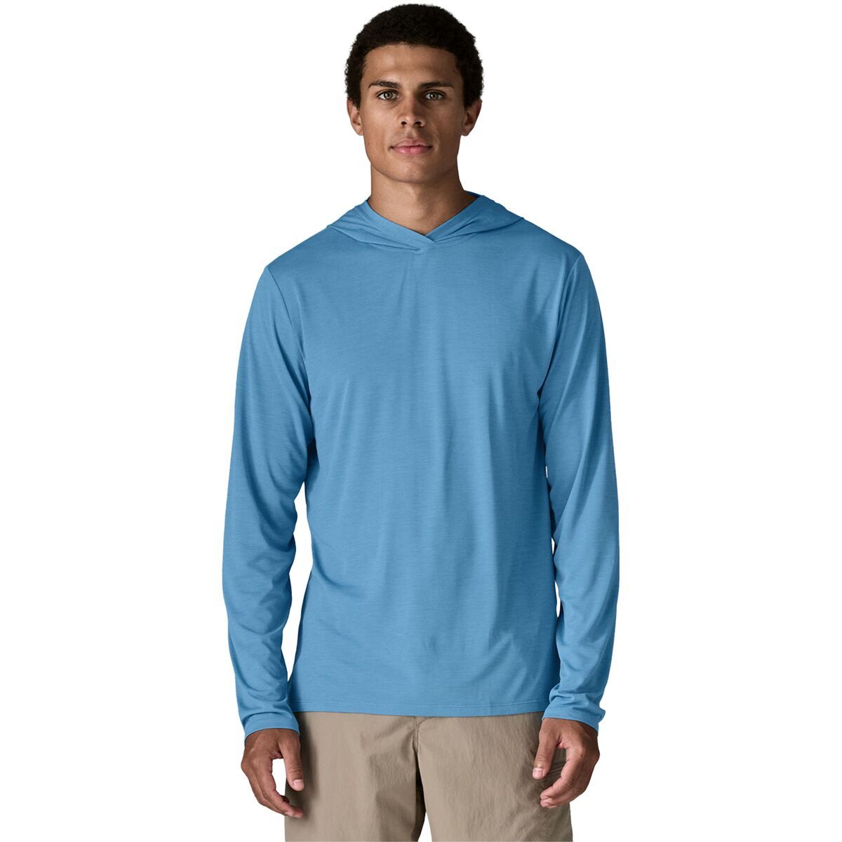 Image of Patagonia Capilene Cool Daily Hoodie - Men's Shore Blue/Light Shore Blue X-Dye, M