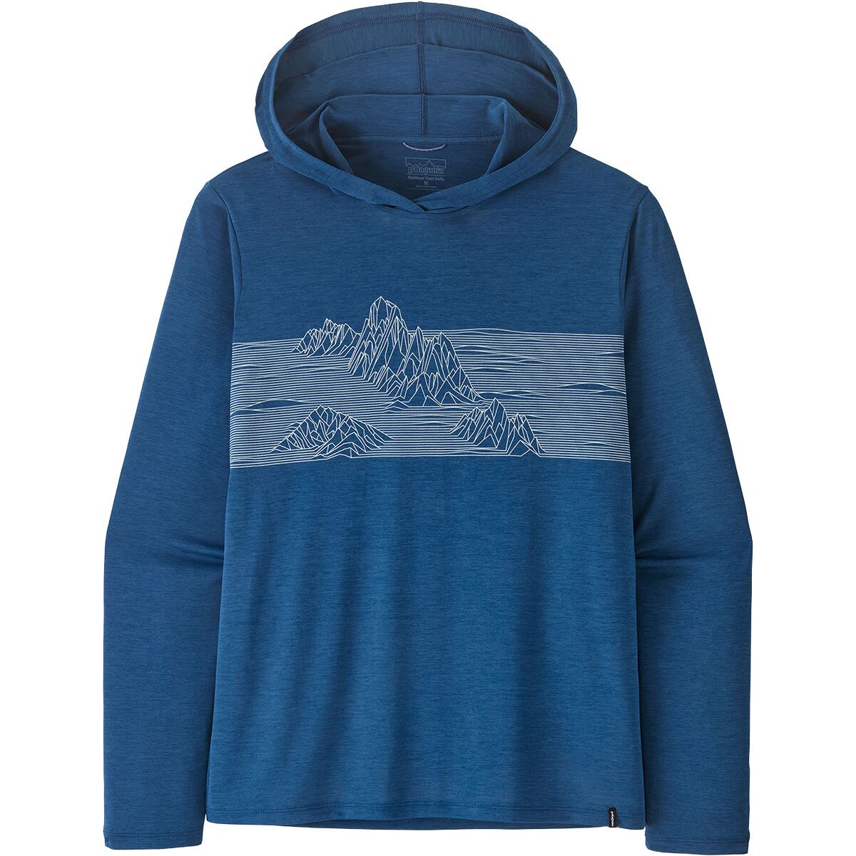 Image of Patagonia Capilene Cool Strataspire Stripe Daily Hoodie - Men's Clement Blue/Light Clement Blue X-Dye, M