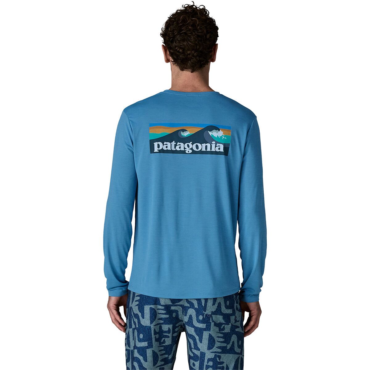 Image of Patagonia Capilene Cool Daily Boardshort Long-Sleeve Shirt - Men's Shore Blue/Light Shore Blue X-Dye, S